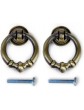 MagiDeal 2pcs Antique Style Cabinet Drawer Dresser Cupboard Ring Pull Handle Knob Vintage Accessory - B0746655R9M
