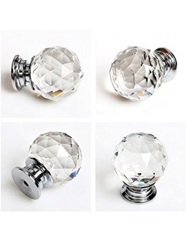 Revesun 10PCS LOT Diameter 50mm Clear Crystal Glass Door Knobs Cabinet Pulls Cupboard Handles Drawer Knobs Wardrobe Home Hardware - B00JPYJUFIC