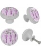 Watercolor Purple Wisteria Flowers Drawer Knobs Dresser Knobs Door Handle Cupboard Pull Kitchen Cabinet Knobs for Dresser Drawers 4 Pack - B09ZKX23W8R