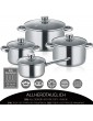 Berndes New Roma 4-Piece Saucepan Set Stainless Steel Induction Pots with Lid - B08LZK85SHV