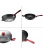 EIERFSKIOT non stick frying pan frying pan non-stick cast iron skillet Household Non-Stick Frying Pan Frying Pan with Lid No Oily Fume Heat Insulation and Anti-Scalding Handle Aluminum Alloy - B097K38G2JW