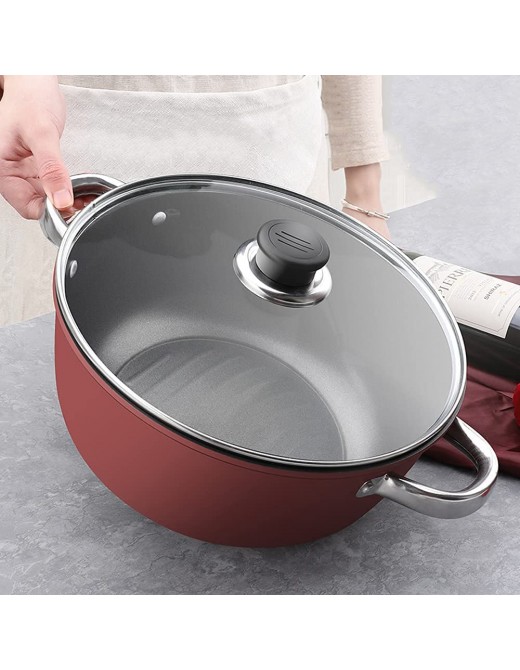 EIERFSKIOT non stick frying pan frying pan non-stick cast iron skillet Household Non-Stick Soup Pot Kitchen Multi-Function Large-Capacity Soup Pot No Oily Smoke and Easy to Clean Safety Pan with Li - B097K2Y4CTG