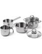 Excelsa Indispensable Cookware Set 6 Pieces Stainless Steel 18 10 - B082YPLP9JW