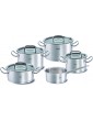 Fissler original-profi collection Pan 5-Piece Set With Stewing Pan Stainless Steel Cooking Pot Set with Glass Lid - B003TJMSB8S