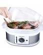 HULUWAWA 3-Tier Stackable Baskets Healthy Food Steamer with Rice & Grains Tray Auto Shutoff & Boil Dry Protection for Cooking Vegetables Grains Meats - B07WDNRB7RD