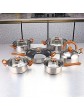 New 12 Pcs Induction Hob Stainless Steel Casserole Pot Saucepan Cookware Dining Set FR - B08JCJ2YQVR