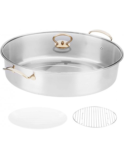 ROMACK Oval Steaming Pot Wear- and Easy To Cooking Pot Conducts Heat Quickly for Electric - B096XB9RC5G