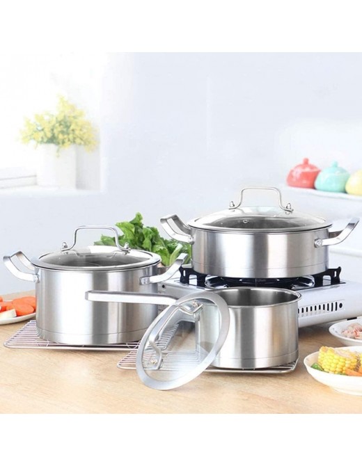 TONGSH Pot Sets Kitchen Pot Stainless Steel Non-stick Skillet Soup Pot Steamer for Gas Induction Cooker Pot Kitchen&Dining Tools Color : Silver Size : Free size - B08CSS3G2TI