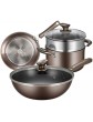 TWDYC 3Pcs Cookware Set Non-stick Cookware Frying Pan Cooking Pot & Pan Saucepan with Glass Lid - B08TWQCCT3C