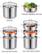 WSJTT Stainless Steel Steamer Multi-layer Steam Grid 304 Double-layer Double Bottom Thickened Universal Soup Pot - B085BSGPQSM