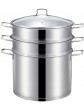 WSJTT Stainless Steel Steamer Multi-layer Steam Grid 304 Double-layer Double Bottom Thickened Universal Soup Pot - B085BSGPQSM