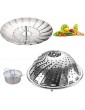 ZLDGYG Folding Strainer Food Steamer Basket Mesh Expandable Collapsible Stainless Steel Vegetable Cooker - B08LKJLH7BU