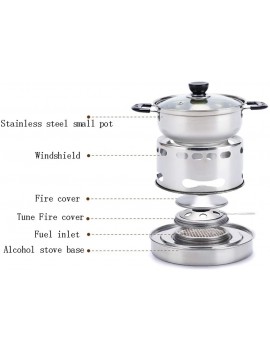 JHK Stainless Steel Fondue Pot Self-Service Alcohol Stove Small Hot Pot Milk Pan Suitable For Hot Pot Eating Soup Draining And Pearl Food Rust Resistant And Durable Nonstick 16×6.7cm - B085HRLNBDY