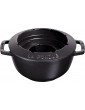 Staub Fondue Set with 6 Forks Suitable for Cheese Chocolate and Meat Fondue Cast Iron - B01EZAGG12F