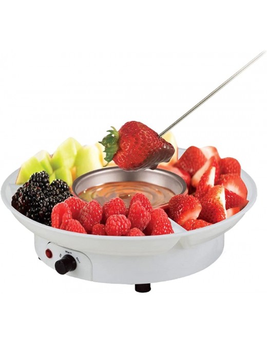 Ayobcwnd Melted Chocolate Fondue Pot Set Easy To Use Electric Stainless Steel Chocolate Maker Mini Fondue Set Suitable for Cheese Chocolate & Meat - B09SG9Y5FDO