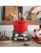 Cast Iron Meat Cheese Chocolate Fondue Set with 130Mml Capacity and Gel Fuel Burner Includes 6 Colour Coded Fondue Forks Great for Parties Weddings - B091N5B69YO