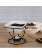 Ceramic Fondue Pot Set Chocolate Melting Oven Cheese Fondue Set for Home Kitchen DIY Chocolate Cheese Dessert Baking - B08TWMQ15DB