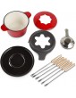 Cheese Fondue Sets Red Fondue Pot- Includes Ceramic Pots 6 Fondue Forks Perfect for Chocolate Caramel Cheese Sauces and More - B0B1P51593H