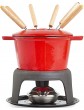 Cheese Fondue Sets Red Fondue Pot- Includes Ceramic Pots 6 Fondue Forks Perfect for Chocolate Caramel Cheese Sauces and More - B0B1P51593H
