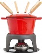 Cheese Fondue Sets Red Fondue Pot- Includes Ceramic Pots 6 Fondue Forks Perfect for Chocolate Caramel Cheese Sauces and More - B0B1PJ3XMKW