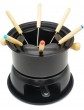 FathiTi Cast Iron Fondue Set Multifunctional Steel Ice Chocolate Cheese Hot Pot Crucible Fondue Set Kitchen Accessories for Cheese Chocolate Chocolate Brouth,Black - B09VYT6S7CO