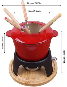 Fondue Set with 6 Forks Chocolate Fondue Sets Suitable for Cheese Chocolate and Meat Fondue Cast Iron 16 cm - B09P3RK1NVB