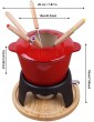 Fondue Set with 6 Forks Chocolate Fondue Sets Suitable for Cheese Chocolate and Meat Fondue Cast Iron 16 cm - B09P3RK1NVB