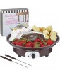 haliDeMen Electric Chocolate Fondue Maker- Deluxe Electric Dessert Fountain Fondue Pot Set with 4 Forks and Party Serving Tray Fruit Cheese Deluxe Geyser Fondue Heat Motor Control Pot Set Coffee-US - B09PGCH6CHX