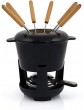 HUIXINLIANG Cast Iron Fondue Set Cheese Melting Pot with Stainless Steel Forks Perfect for Chocolate Caramel Cheese Sauces and More - B09CMHT53RH
