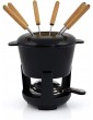 HUIXINLIANG Cast Iron Fondue Set Cheese Melting Pot with Stainless Steel Forks Perfect for Chocolate Caramel Cheese Sauces and More - B09CMHT53RH