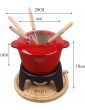 KJ586ZHU Cheese Fondue Set Fondue Set With 4 Forks And Wooden Trays Suitable For Cheese Chocolate And Meat Fondue Cast Iron Red 20 * 18cmColor:red - B09T2ZJK5SN