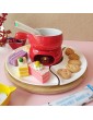KJ586ZHU Chocolate Fondue Set Square 4 Grid Ivory White Ceramic Porcelain Tealight Candle Cheese Butter Ice Cream Fondue With Forks,for Dinner PartyColor:Red B - B09TNN1GMZV