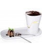 N B Mini chocolate fondue cup set cheese pot serving hot pot high temperature firing 120ml large capacity handmade suitable for cheese ice cream and other desserts - B092MLLL1FI