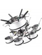 Rotating Cheese Fondue Set Fondue Pot Stainless Steel Multifunctional Fondue Set Ideal Cooking Set for Family Meals - B09Y566NBMP