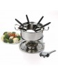 Stainless Steel Cheese Chocolate Fondue Set Melting Pot with 6 Forks & Fuel Burner - B09NVMW6MSJ