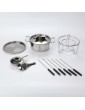 Stainless Steel Cheese Chocolate Fondue Set Melting Pot with 6 Forks & Fuel Burner - B09NVMW6MSJ