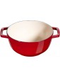 Staub Fondue Set with 4 Forks Suitable for Cheese Chocolate and Meat Fondue Cast Iron Cherry Red 16 cm - B01EZAGIVKK