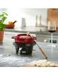 Staub Fondue Set with 4 Forks Suitable for Cheese Chocolate and Meat Fondue Cast Iron Cherry Red 16 cm - B01EZAGIVKK