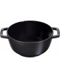 Staub Fondue Set with 6 Forks Suitable for Cheese Chocolate and Meat Fondue Cast Iron Black 18 cm - B01EZAFUVEP