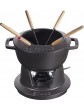 Staub Fondue Set with 6 Forks Suitable for Cheese Chocolate and Meat Fondue Cast Iron Black 18 cm - B01EZAFUVEP