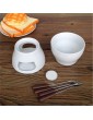 Vobajf Cheese Fondue Chocolate Cheese Fondue Pot Set Cheese Melting Pot With 4 Stainless Steel Forks Suitable For Home Restaurant And Café Meat Fondue Sets Color : White Size : 15x12cm - B099RGBMV3Z