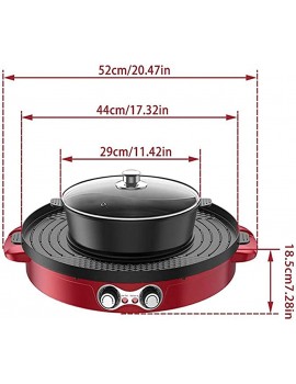 AJH Double Pan Electric Fondue Grill and Pot Hot Pot BBQ 2 in 1 Large Capacity for 6 People Dual Separate Temperature Control - B08QVBPQTPG