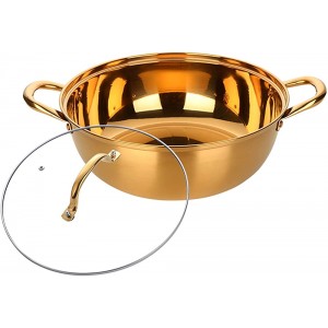 cjcaijun hot pot 30CM Electric Hot Pot Soup Pot Big With Lids 18 10 Stainless Steel Matte Home Kitchen Cookware Shabu Pot air fryer Color : Gold - B097XMZBGMJ