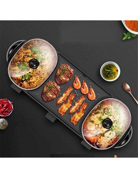 JHYS Multifunctional Indoor Electric Grill,Household Electric Grill Hot Pot Safe Cookware Fondue Fryers Housewares Indoor Grill Multi-use Pot Smoke-free Seafood Barbecue Grill Kitchenware Gift Non-s - B095P5QCJDB