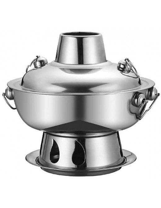stores Shabu Hot Pot Thickened Stainless Steel Hotpot Charcoal Chinese Copper Hot Pot Old Beijing Style Hot Pot Chinese Fondue Pot Cookware Cookware Electric Hot Pot Color : Silver - B09LQQ19PVT