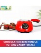 Total Chef Chocolatiere Electric Melter for Chocolate and Candy Melts 8.8 oz 250 g Fondue Pot DIY Candy Maker with 32-Piece Accessory Kit for Dessert Special Occasion Romantic Dinner Red - B08RDWYW99V