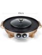WECDS The Electric Korean Barbecue Hot Pot Maifan Stone Multi-Function and Hot Pot Tabletop Grill and Fondue with Ceramic Coating 2200W [Energy Class A] Color : Gold - B09J2H16GDE