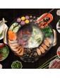 WEREW BBQ The Electric Korean Barbecue Hot Pot Maifan Stone Multi-Function and Hot Pot Tabletop Grill and Fondue with Ceramic Coating 2200W [Energy Class A],Blackroundpot-49CM - B09WN12JXYC