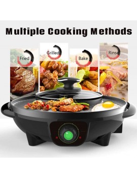 WMMCM BBQ The Electric Korean Barbecue Hot Pot Maifan Stone Multi-Function And Hot Pot Tabletop Grill And Fondue With Ceramic Coating 2200W [Energy Class A] - B08DKVMT3JY