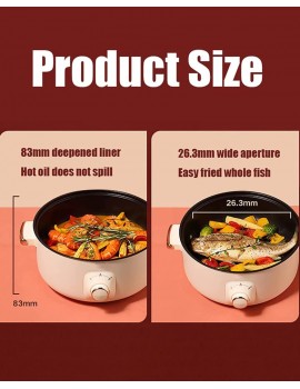 YNB 3L Portable Electric Hot Pot 1000W Electric Skillet with Nonstick Coating Rapid Noodles Cooker Multifunction Electric Stock Pan for Dorm - B0B1GT3LHQG